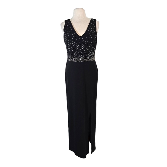 Carmen Marc Valvo Black Sparkly Evening Gown - Picture 1 of 6